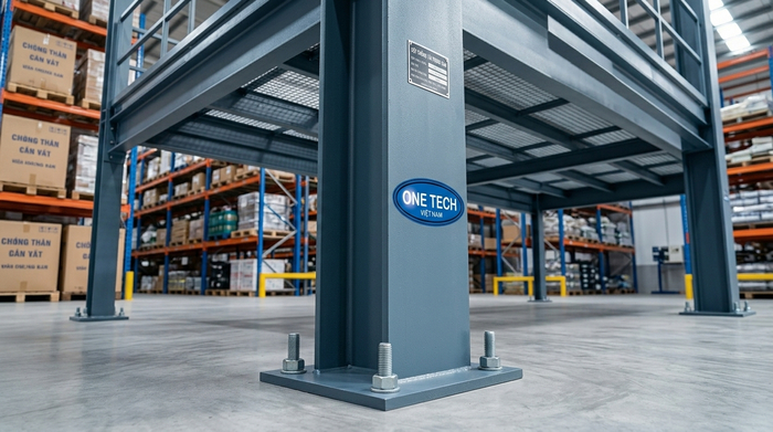 Cột trụ chịu lực của kệ sàn mezzanine Khánh Hòa