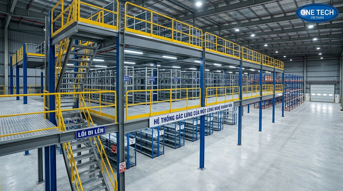 Hoàn thiện hệ thống kệ sàn mezzanine Khánh Hòa