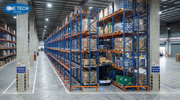 Tổng quan hệ thống kệ Radio Shuttle Khánh Hòa trong kho pallet