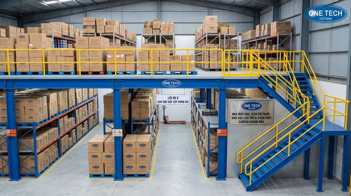 Kệ sàn mezzanine cho kho thùng carton tại Khánh Hòa