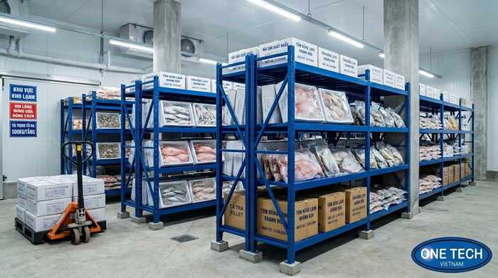 Kệ trung tải cho kho lạnh thủy hải sản Khánh Hòa Kệ trung tải cho kho lạnh và kho thủy hải sản tại Khánh Hòa