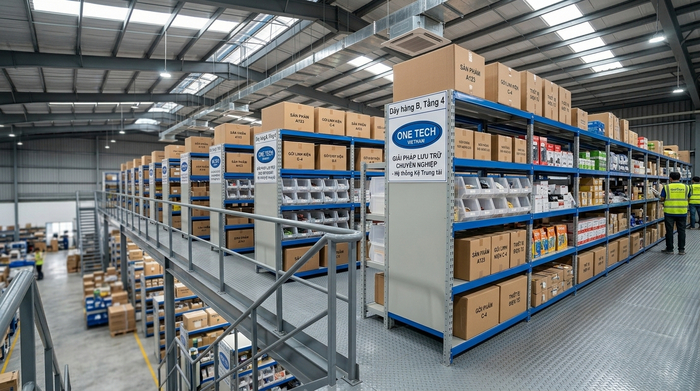 Kệ trung tải trên sàn mezzanine Khánh Hòa