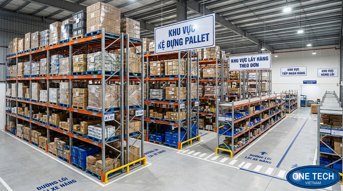 Mã hóa vị trí kệ giúp quản lý kho trung chuyển chính xác Biển chỉ dẫn và mã vị trí kệ trong kho trung chuyển