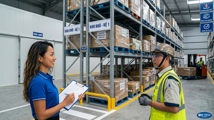 Xe nâng kết hợp kệ kho thông minh Khánh Hòa