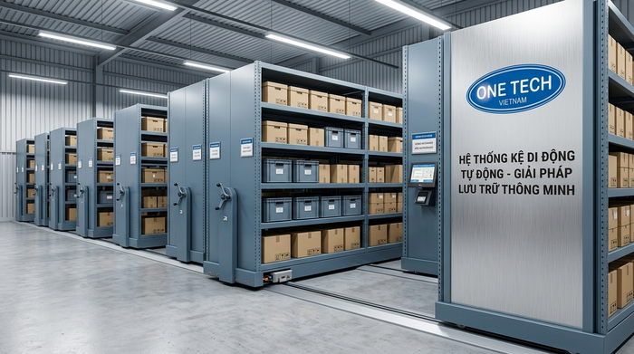 Hệ thống kệ di động tự động cho kho logistics Hệ thống kệ di động tự động cho kho logistics