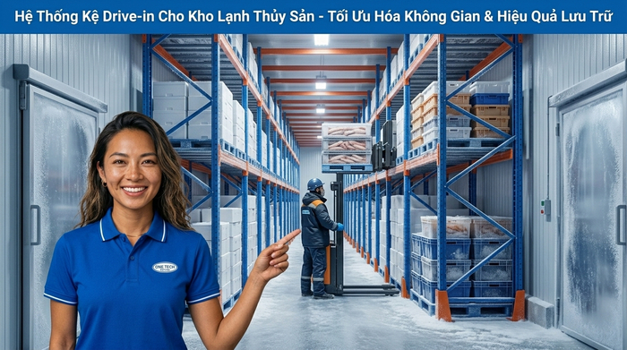 Kệ Drive-in tối ưu không gian kho lạnh Kệ Drive-in ứng dụng trong kho lạnh thủy sản