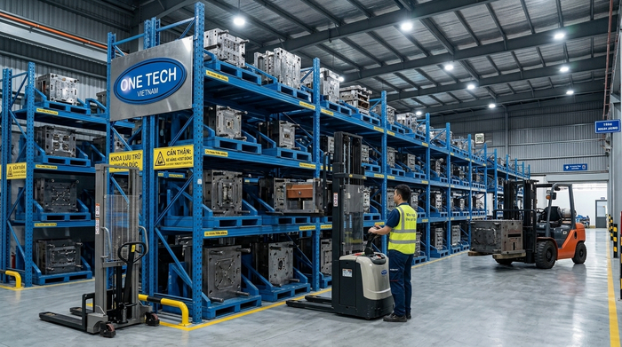 Kệ khuôn kết hợp xe nâng chuyên dụng Kệ khuôn cần thiết kế theo xe nâng chuyên dụng trong kho