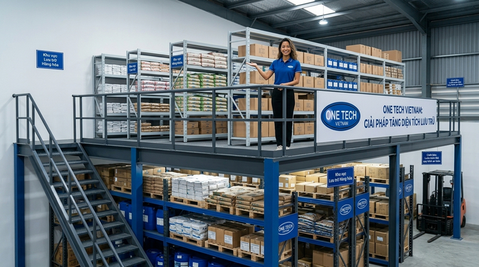 Kệ sàn mezzanine trong thiết kế kệ kho thông minh Khánh Hòa