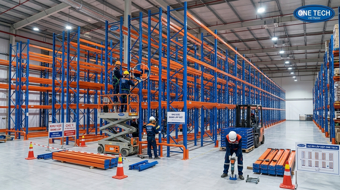 Lắp đặt Kệ Double Deep Khánh Hòa tại kho công nghiệp
