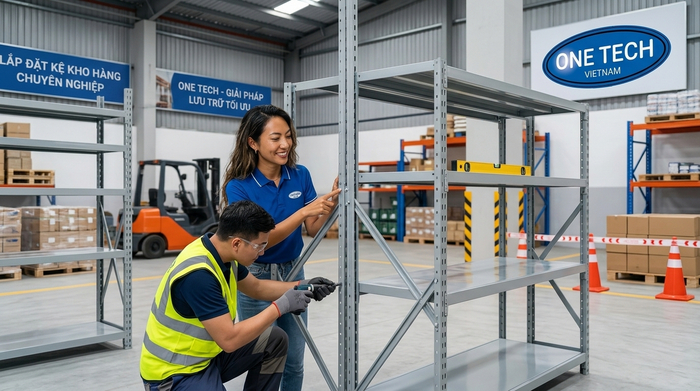 Lắp đặt kệ sắt v lỗ tại Nha Trang Đội ngũ kỹ thuật đang lắp đặt kệ sắt v lỗ tại Nha Trang