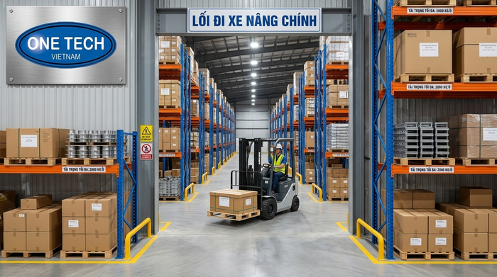 Lối đi xe nâng tối ưu trong kho hàng sử dụng kệ Selective Lối đi xe nâng tối ưu trong kho hàng sử dụng kệ Selective