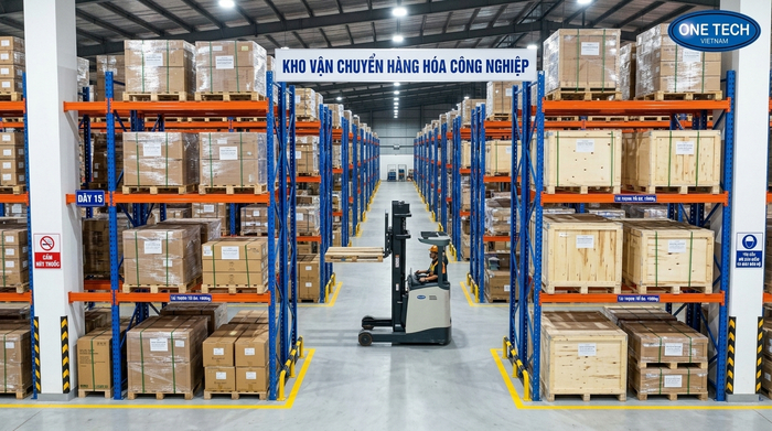 Thiết kế lối đi xe nâng cho kho trung chuyển Lối đi xe nâng trong kho trung chuyển được bố trí theo tải trọng và bán kính quay đầu