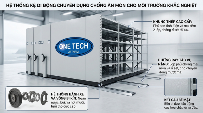 So sánh vật liệu chống ăn mòn cho kệ kho di động So sánh vật liệu kệ kho di động chống ăn mòn
