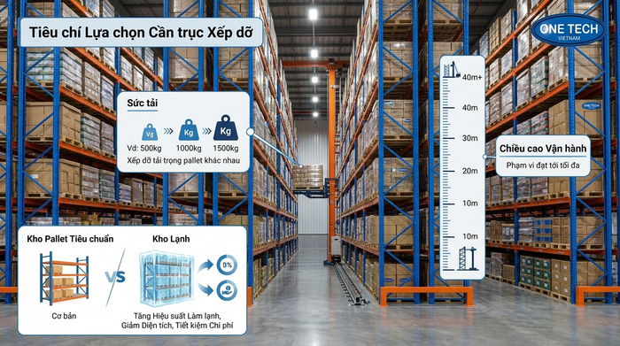 Tiêu chí chọn Stacker-Crane Khánh Hòa Tiêu chí chọn Stacker-Crane Khánh Hòa theo tải trọng, chiều cao và chi phí