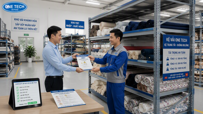 Bàn giao kệ kho may mặc Khánh Hòa Bàn giao kệ kho may mặc và hướng dẫn sử dụng an toàn tại Khánh Hòa