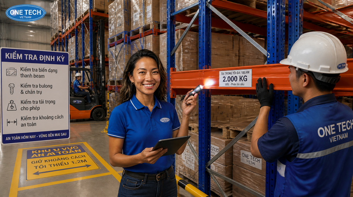 Bảo trì kệ kho logistics Khánh Hòa Bảo trì an toàn kệ kho logistics Khánh Hòa sau lắp đặt