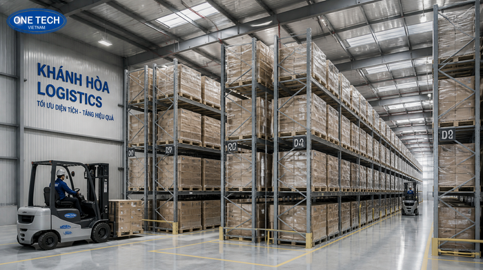 Kệ Double Deep cho kho logistics Khánh Hòa Kệ Double Deep tăng mật độ lưu trữ cho kho logistics Khánh Hòa