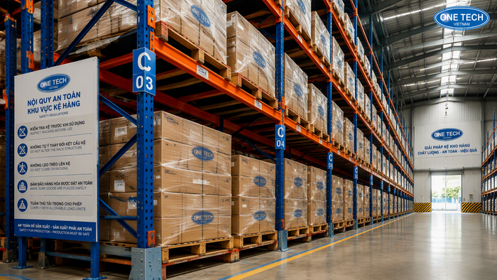 Kệ selective pallet cho kho logistics Khánh Hòa