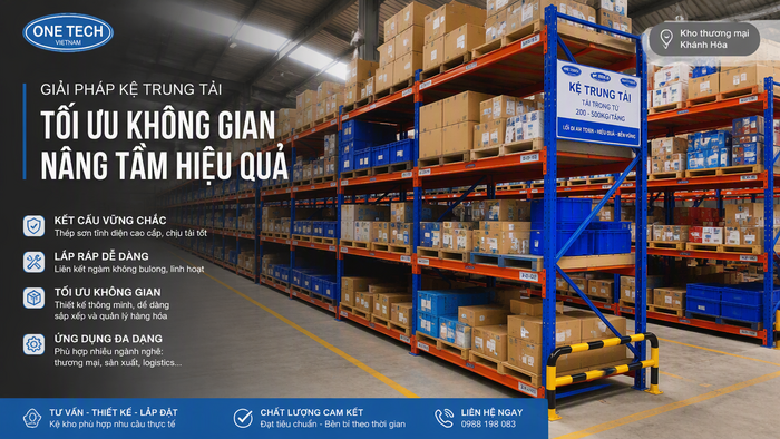 Kệ trung tải Khánh Hòa cho kho thương mại