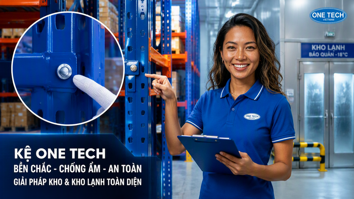 Kiểm tra lớp sơn và bulong kệ kho hàng trước khi bàn giao