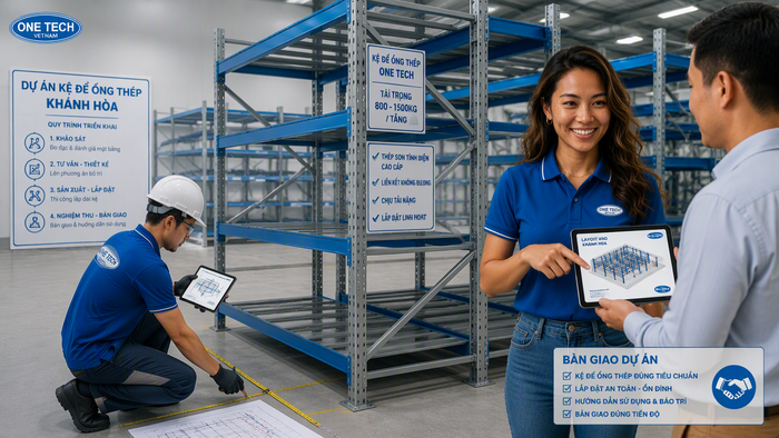 Quy trình triển khai kệ để ống thép Quy trình lắp đặt kệ để ống thép Khánh Hòa từ khảo sát đến bàn giao