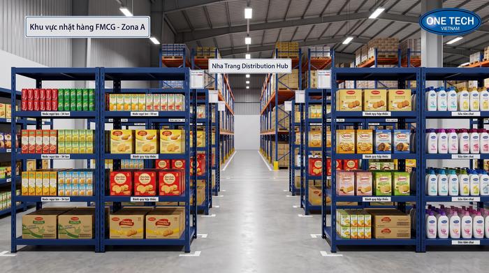Kệ picking hỗ trợ nhặt hàng nhanh trong kho FMCG Kệ picking cho khu soạn hàng FMCG tại Khánh Hòa