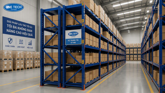 Kệ kho trung tải chất lượng giá rẻ giúp tối ưu diện tích kho hàng